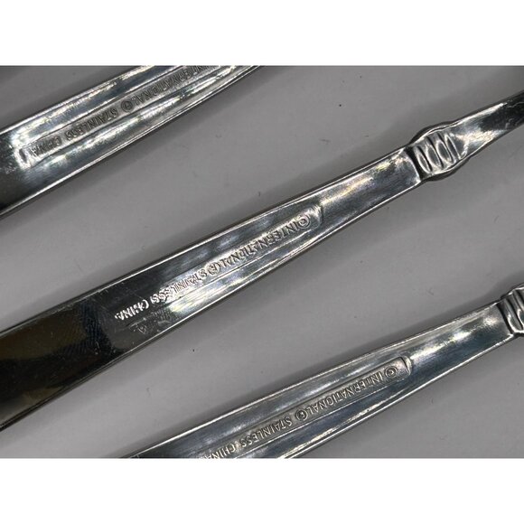 Set Of 7 International Silver Palisades Frost Stainless Steel Dinner Forks 18/10 - Picture 4 of 4